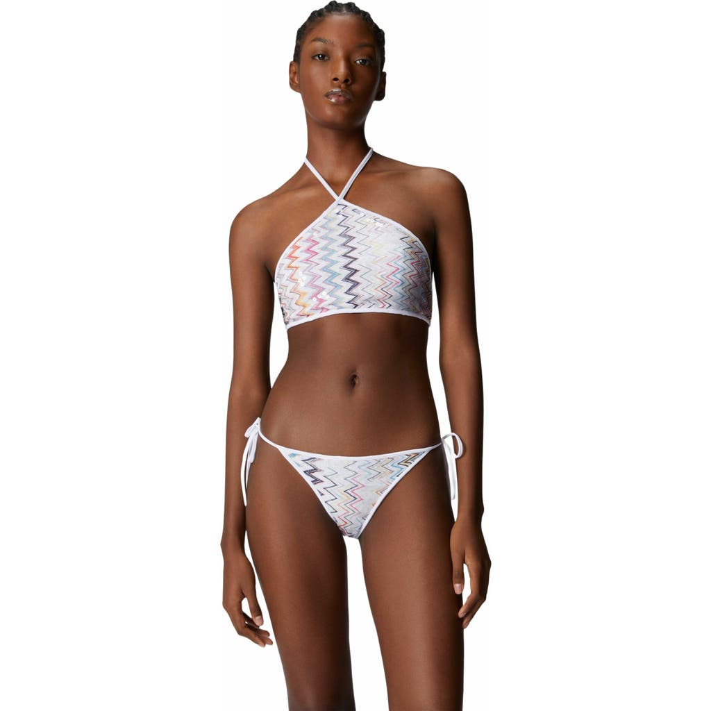 Missoni Bikini With Halter Neck And Sequins In White