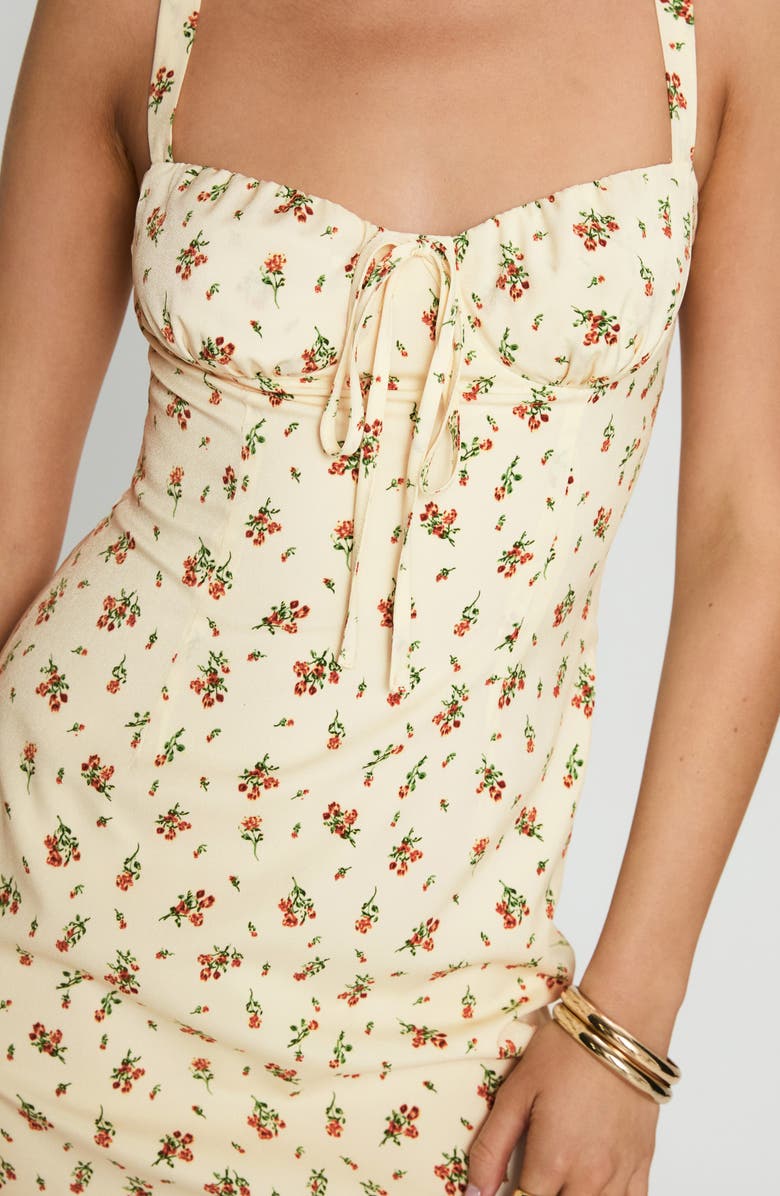 Princess Polly Rosilea Floral Print Sleeveless Minidress, Alternate, color, Yellow Multi Floral