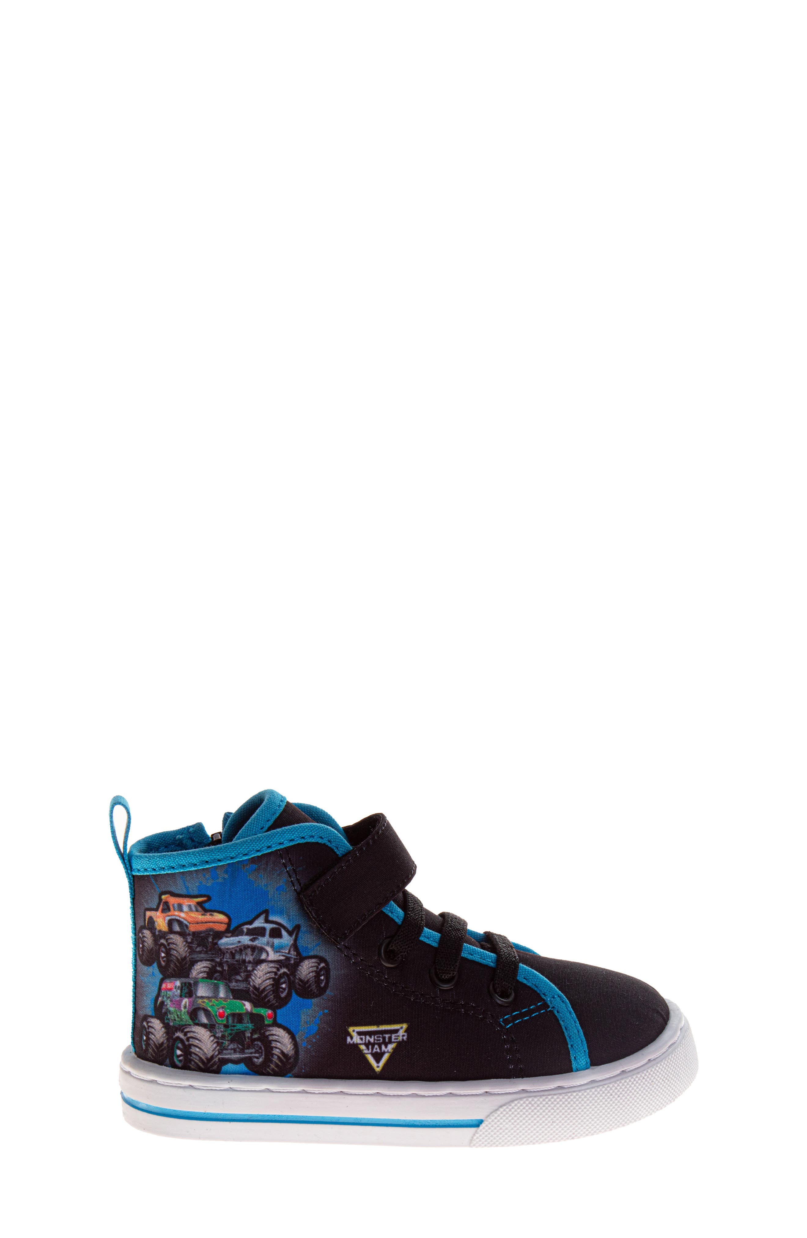JOSMO Kids' Monster Jam High Top Sneaker, Alternate, color, Black/Blue