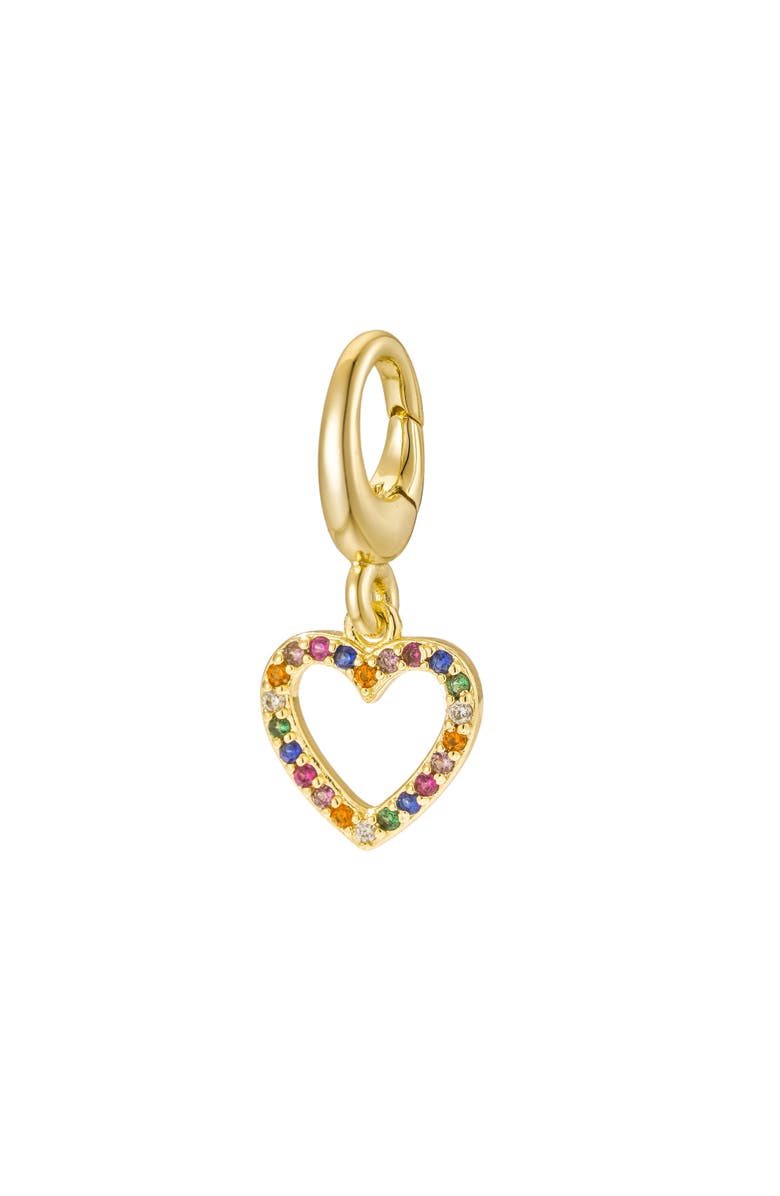 Untamed Petals Heart Charm, Main, color, Gold