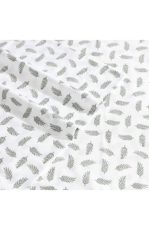 Eddie Bauer Laurel Leaves Cotton Sheet Set In White/green
