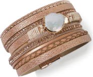 SAACHI Stone Multi Layer Faux Leather Bracelet