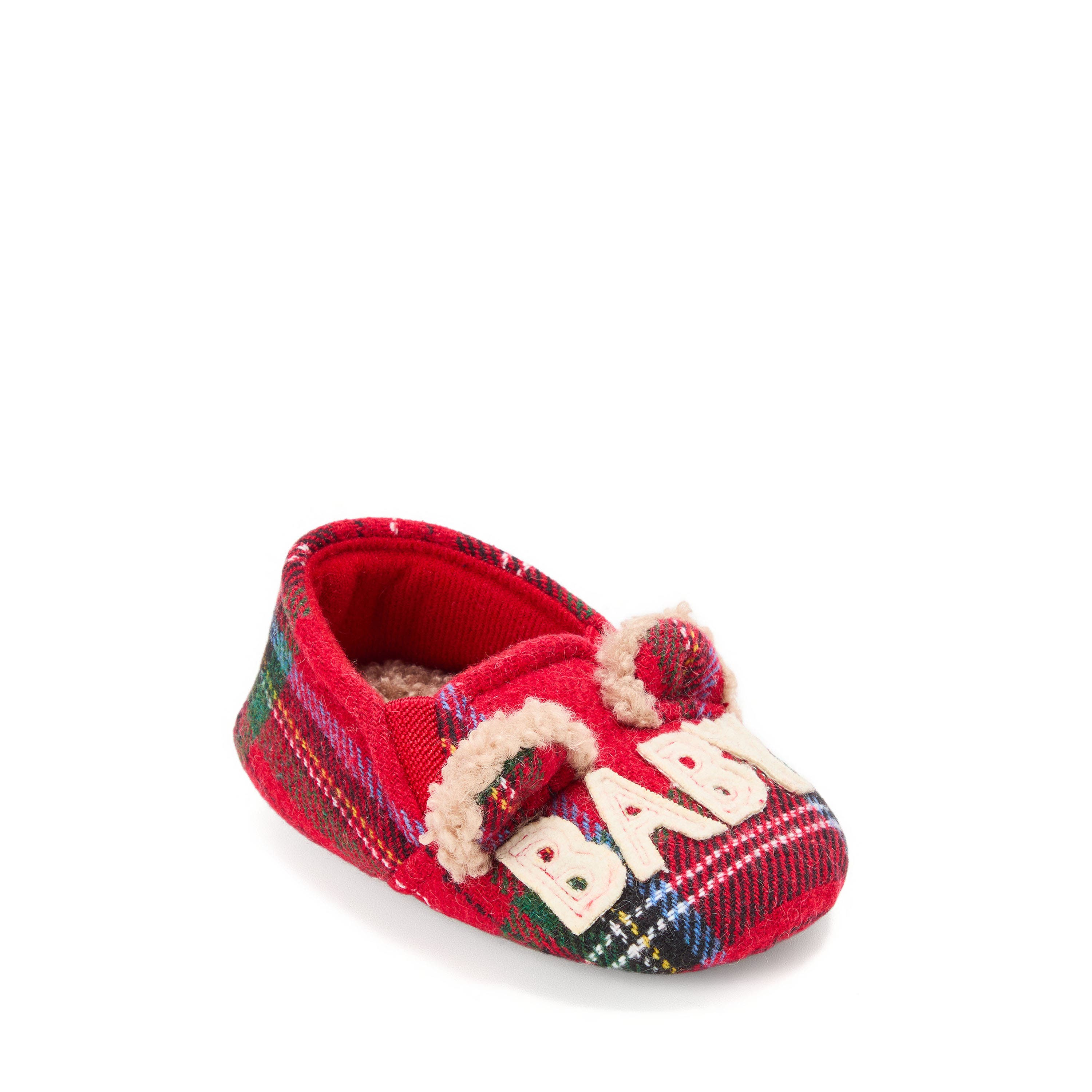 DEARFOAMS Baby Bear Closed Back Slipper, Alternate, color, Plaid