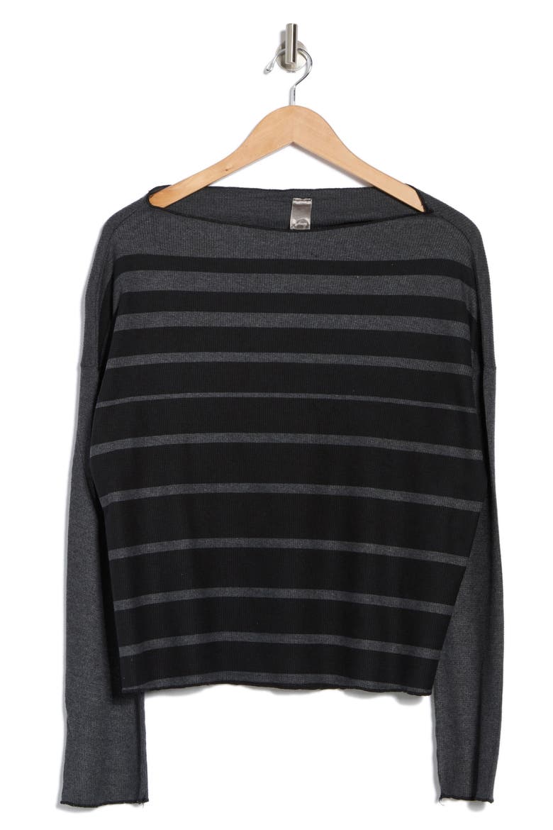 Boat Neck Sweater, Alternate, color, CHARCOAL 10 DEGREES PRINT