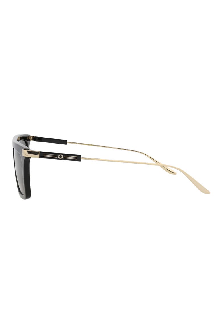 Novelty 55mm Rectangular Sunglasses, Alternate, color, BLACK GOLD GREY