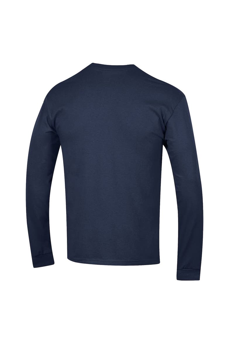 Men's Champion  Navy Michigan Wolverines Arch Over Logo 2-Hit Long Sleeve T-Shirt, Alternate, color, Navy