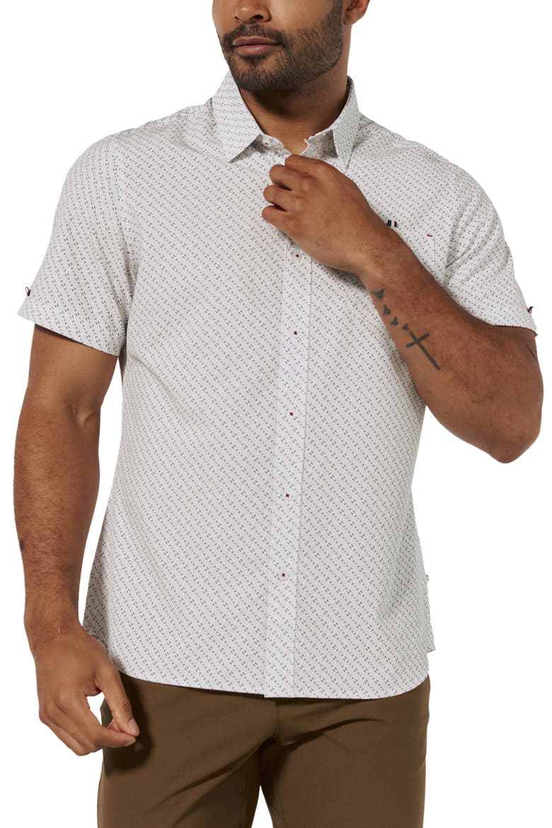 Arcos Geo Print Short Sleeve Performance Button-Up Shirt video
