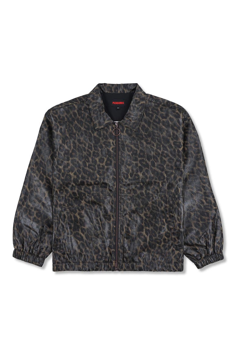 Leopard Print Waxed Cotton Jacket, Main, color, LEOPARD