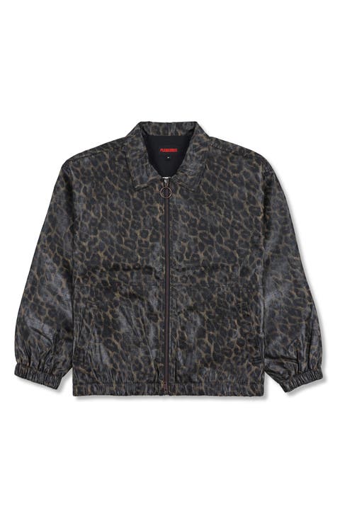 Leopard Print Waxed Cotton Jacket