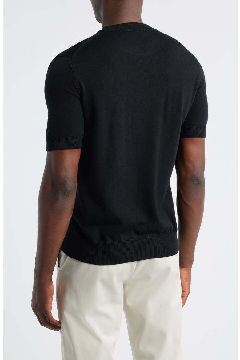 Cashwool® Short Sleeve Crewneck Sweater, Alternate, color, BLACK