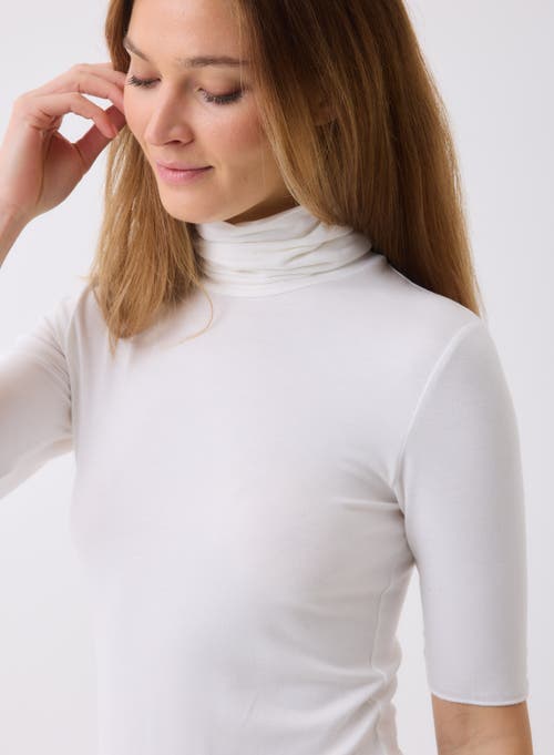 Majestic Filatures Soft Touch Elbow Sleeve Turtleneck
