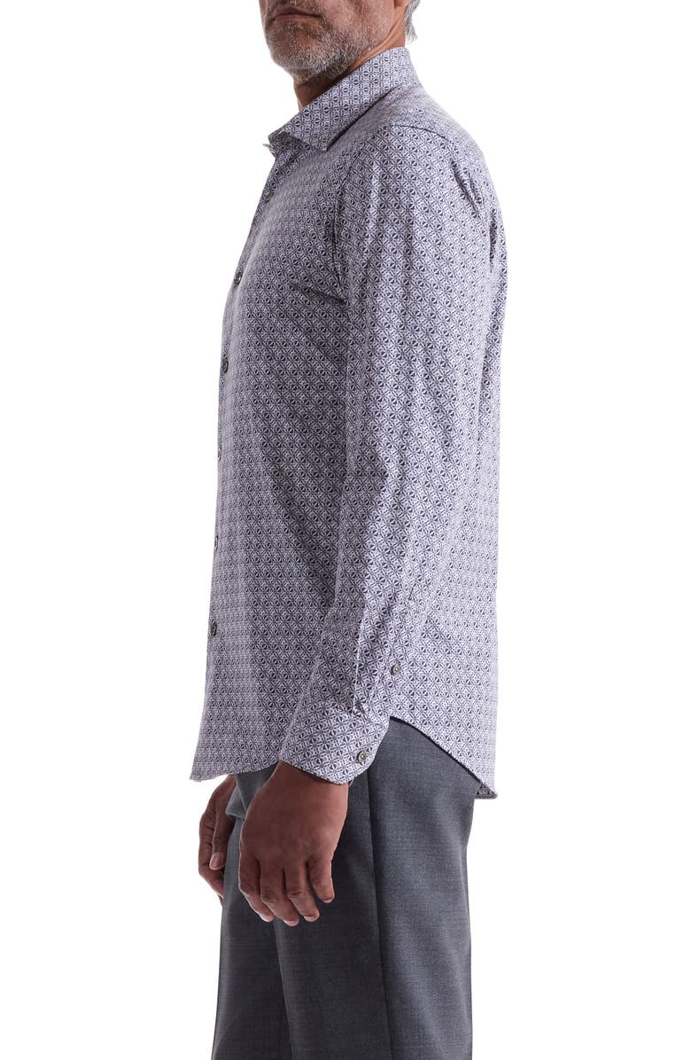 Bugatchi Jimmy OoohCotton<sup>®</sup> Floral Button-Up Shirt, Alternate, color, Zinc