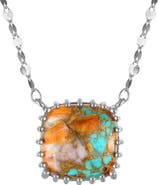 FZN Composite Turquoise Pendant Necklace