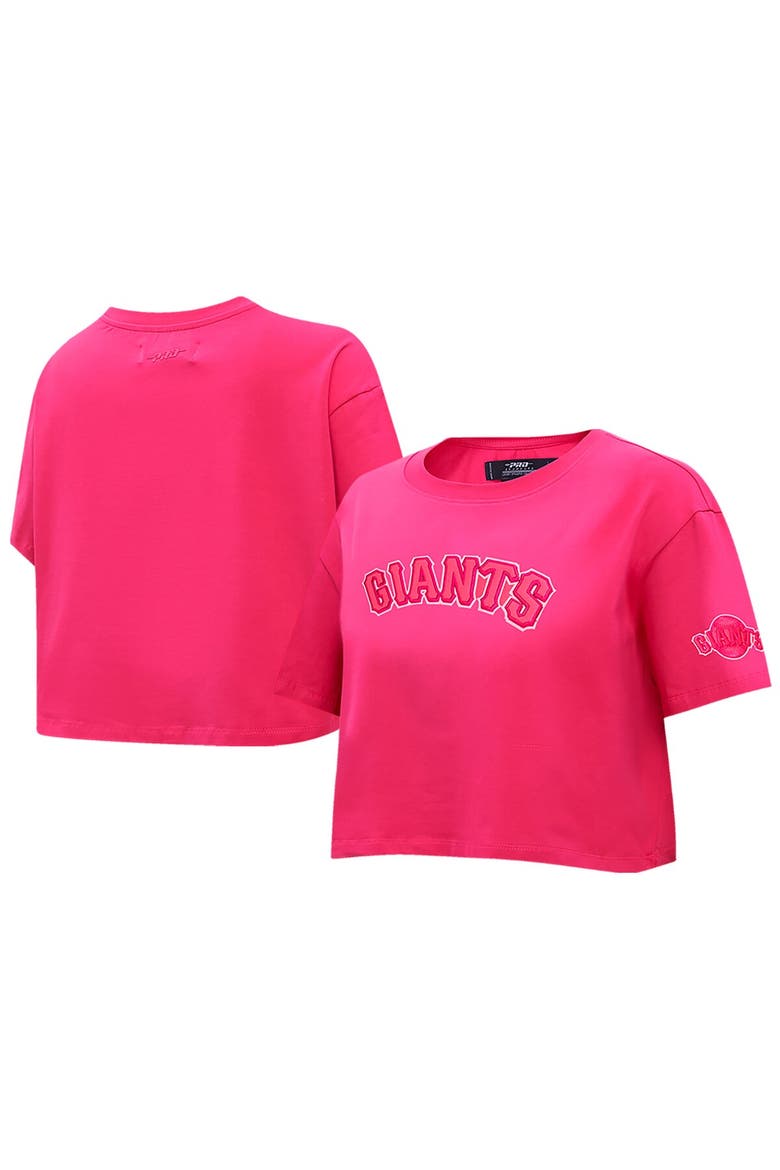 Women's Pro Standard Pink San Francisco Giants Triple Pink Boxy Cropped T-Shirt, Main, color, Pink
