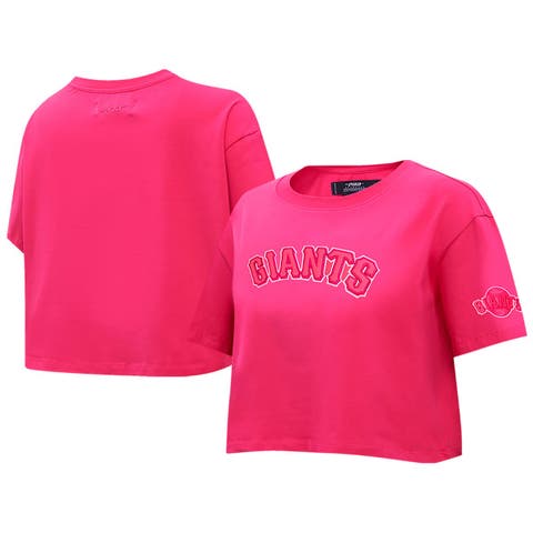 Women's Pro Standard Pink San Francisco Giants Triple Pink Boxy Cropped T-Shirt