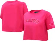 PRO STANDARD Women's Pro Standard Pink San Francisco Giants Triple Pink Boxy Cropped T-Shirt