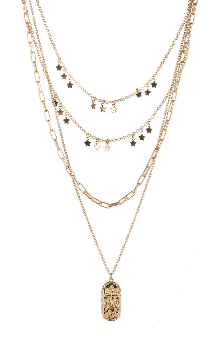 SAACHI Starletta Layered Necklace, Main, color, Gold