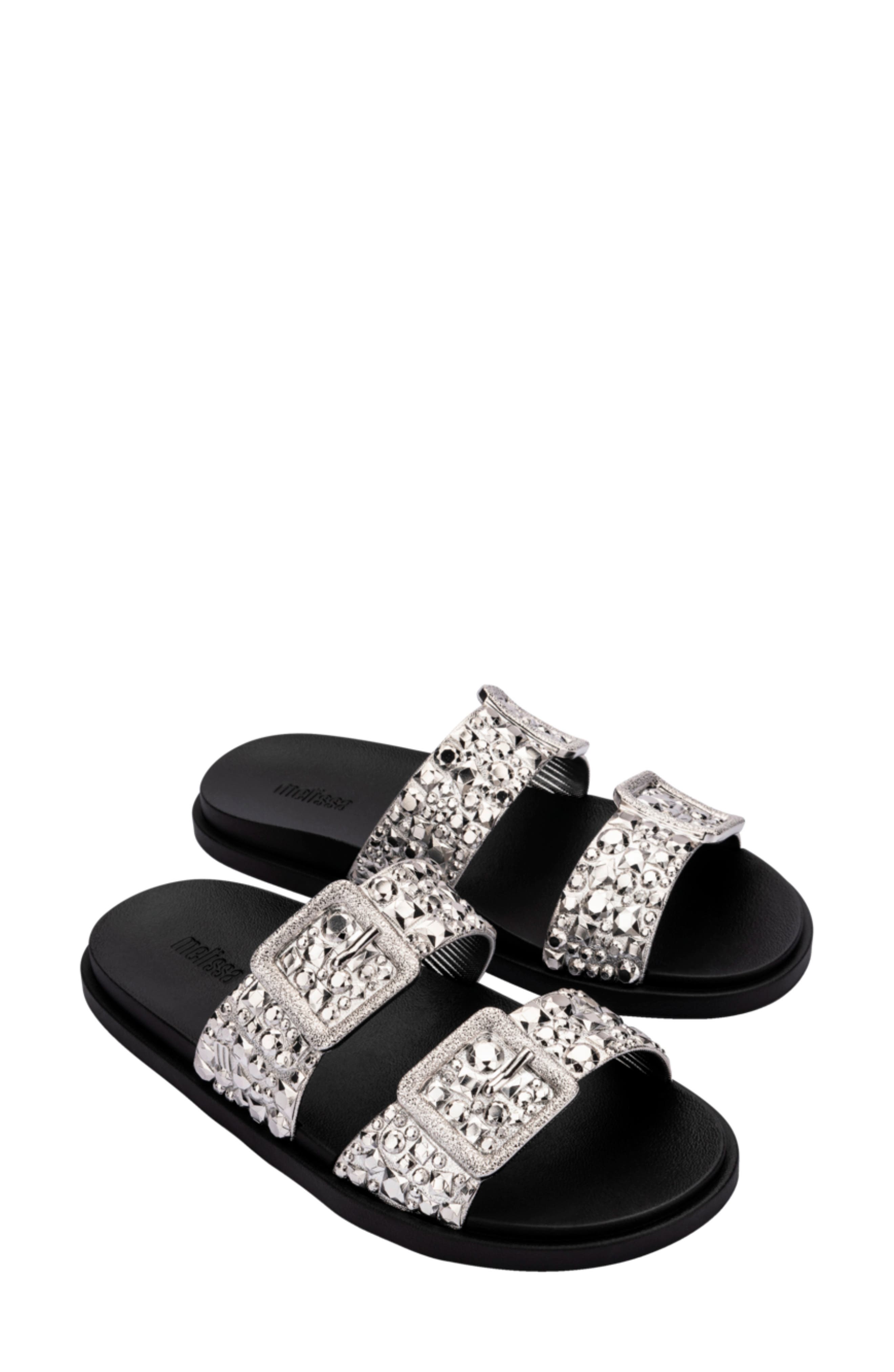 Melissa Lust Slide Sandal, Main, color, Onyx Black