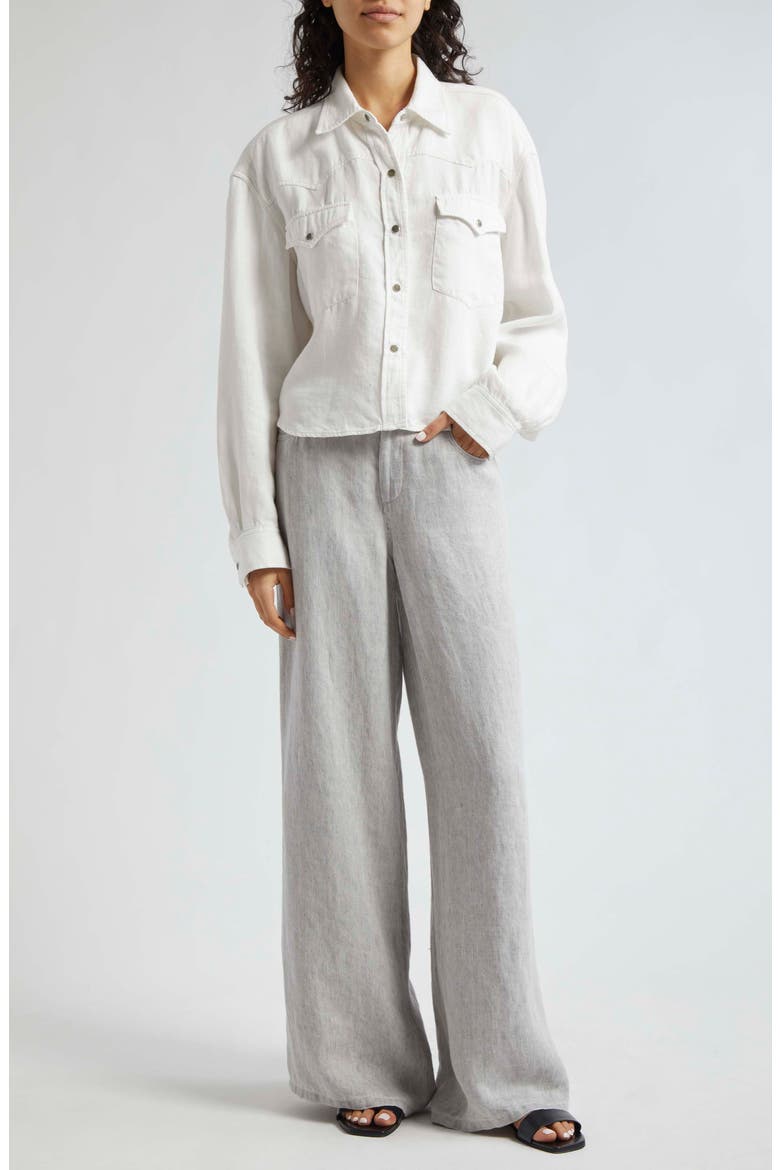 Cropped OG Denim Jacket, Alternate, color, WHITE