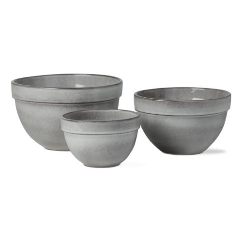 Tag Stinson Set Of 3 Light Gray Ceramic Mixing Bowls Kitchen