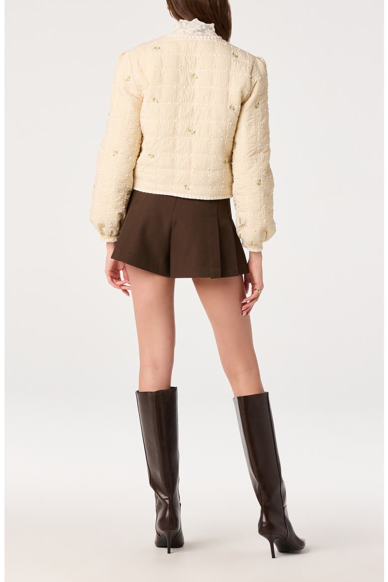 Belicia Quilted Floral Jacket, Alternate, color, CREAM