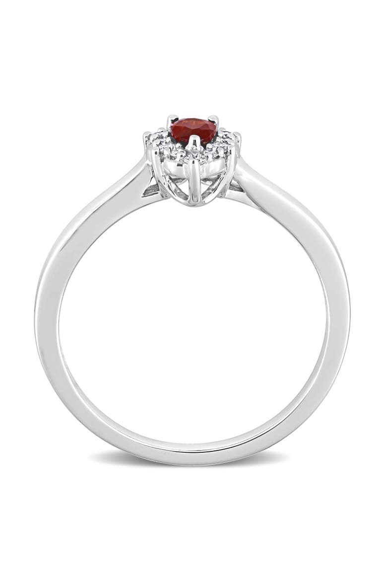Garnet & Diamond Teardrop Halo Ring, Alternate, color, Garnet