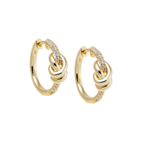 Pave Love Knot Huggie Earring