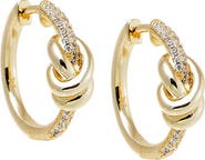 BY ADINA EDEN Pave Love Knot Huggie Earring