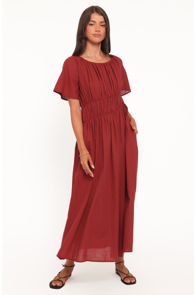 Harlen Cotton Maxi Dress, Alternate, color, DEEP RED
