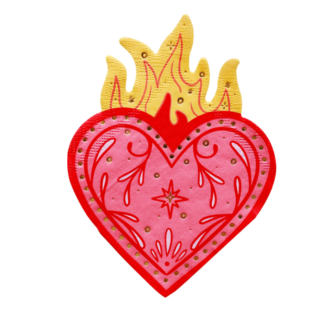 Queens Flaming Hearts Large Napkins