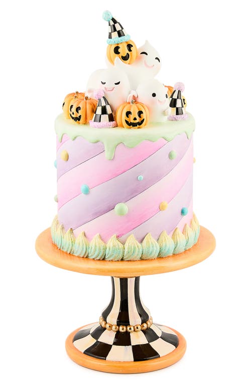 Mackenzie-childs Mackenzie Childs Trick Or Treat Cake On Pedestal Figurine In Multi