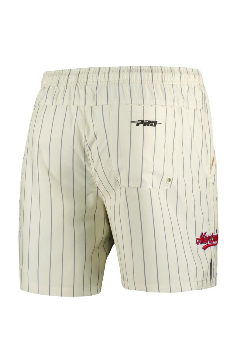 PRO STANDARD Men's Pro Standard Cream Montreal Expos Pinstripe Retro Classic Woven Shorts, Alternate, color, Cream
