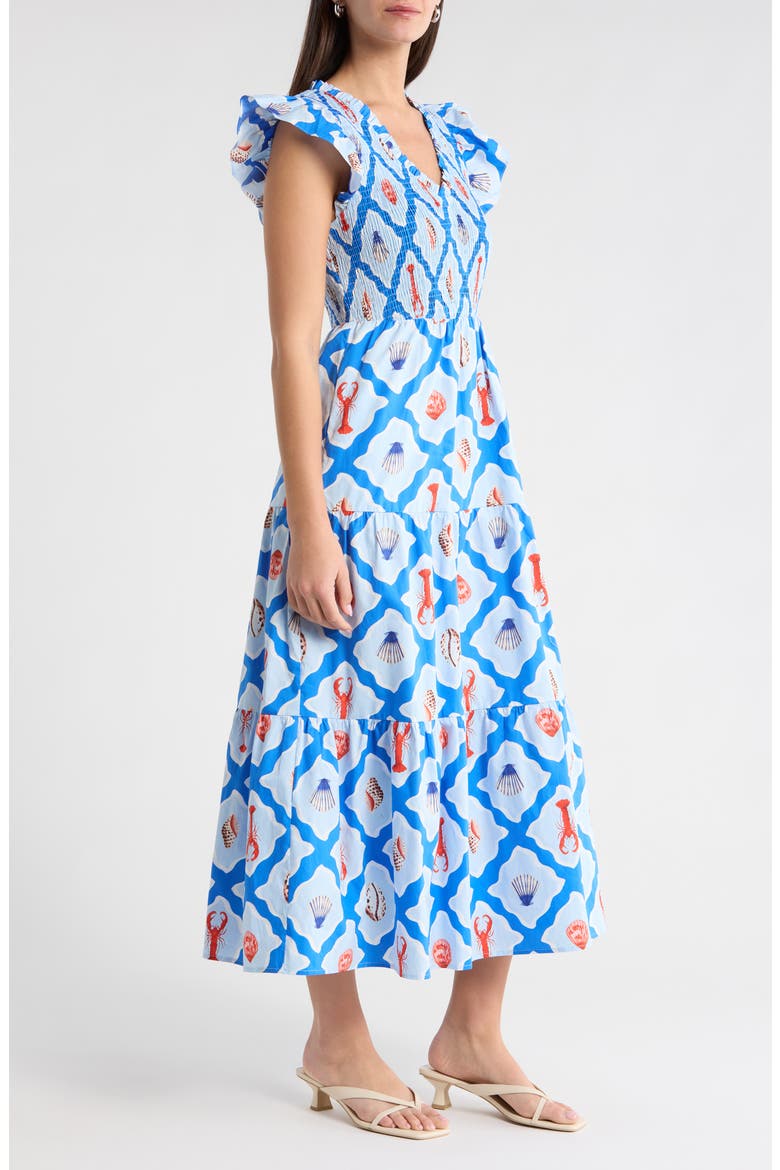 Vesper Sunfire Maxi Dress, Alternate, color, WHITE BLUE-MULTI