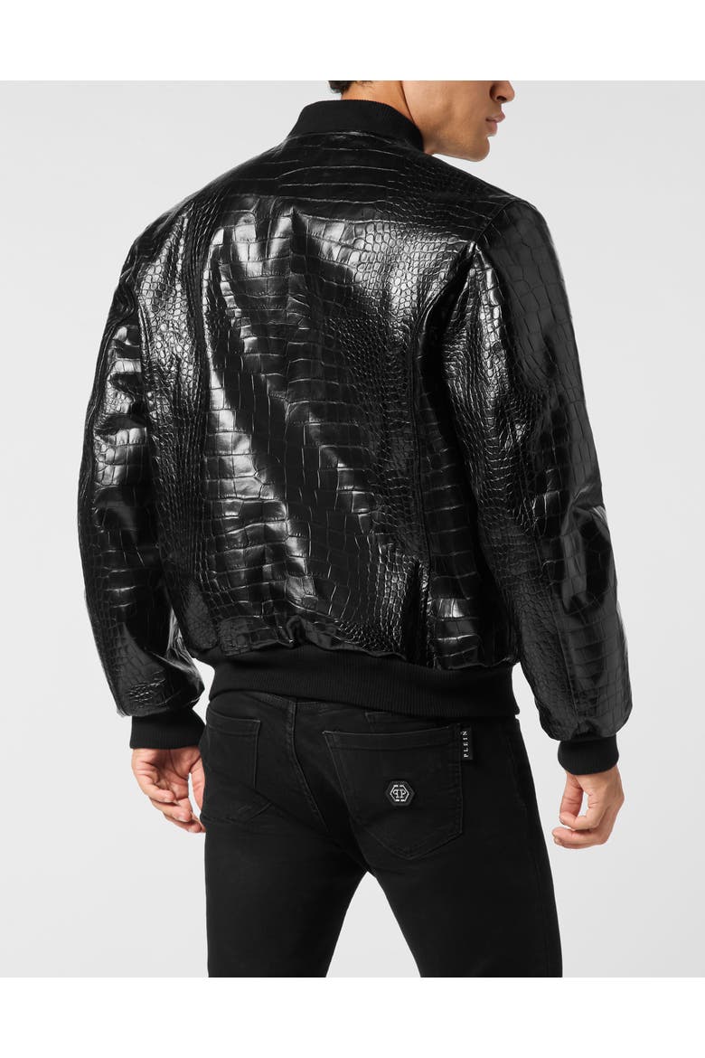 Leather Bomber Cocco Men, Alternate, color, black
