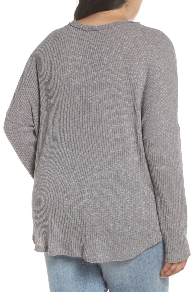 Ribbed Cardigan, Alternate, color, GREY CLOUDY HEATHER