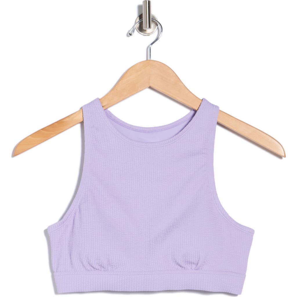 Nike Elevated Essential High Neck Bikini Top In Purple