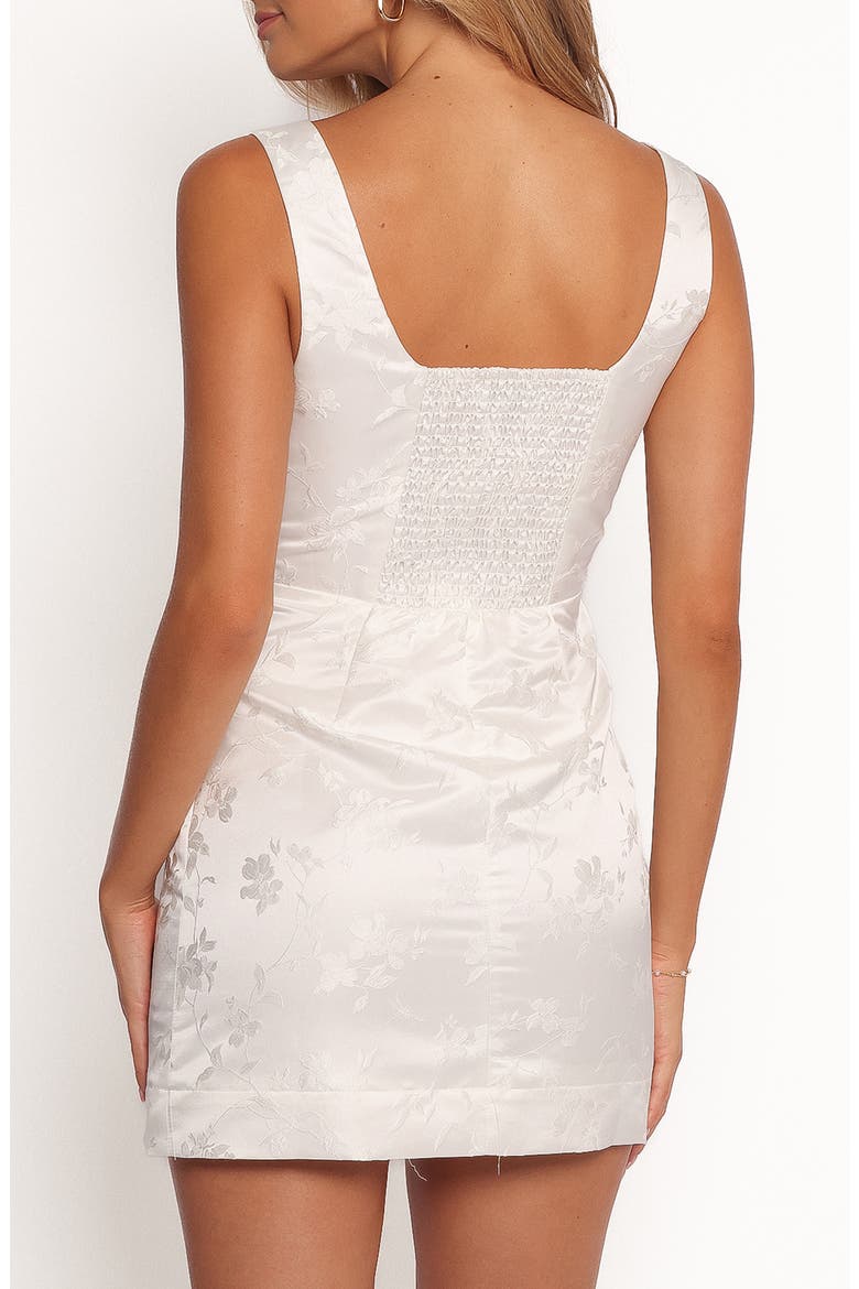 Liliana Floral Jacquard Body-Con Minidress, Alternate, color, WHITE