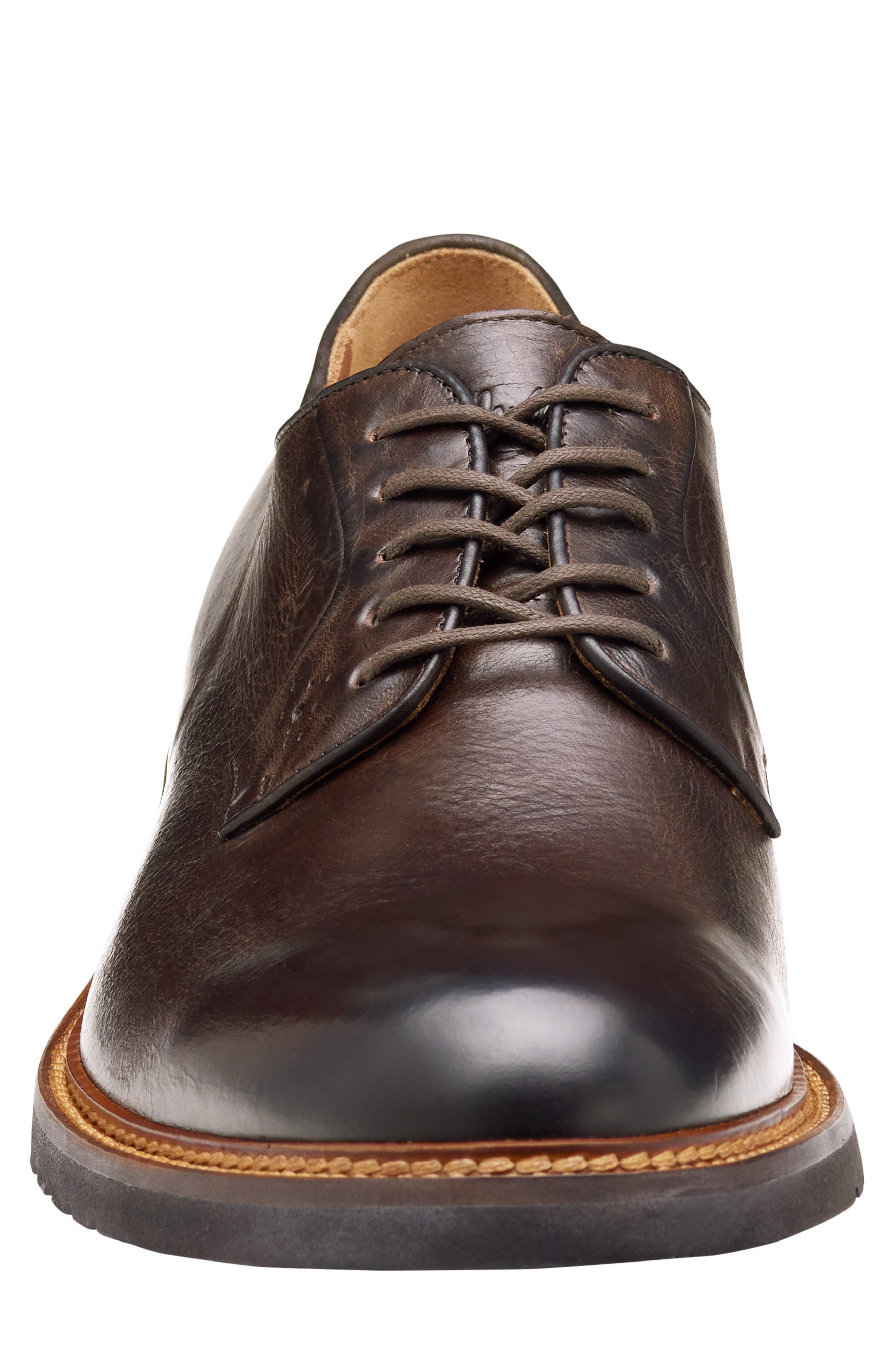 Johnston & Murphy Hartford Plain Toe Derby, Alternate, color, Dark Brown Italian Calfskin