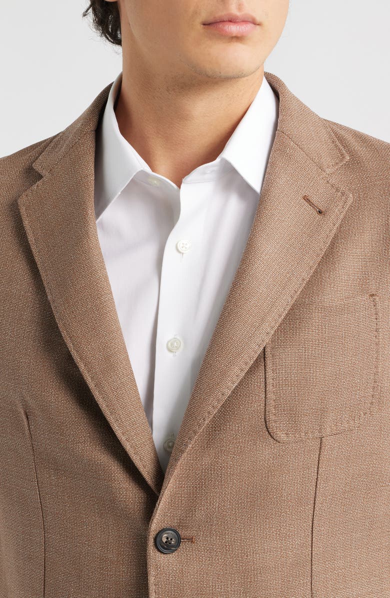 Emporio Armani Textured Virgin Wool Sport Coat, Alternate, color, Brown