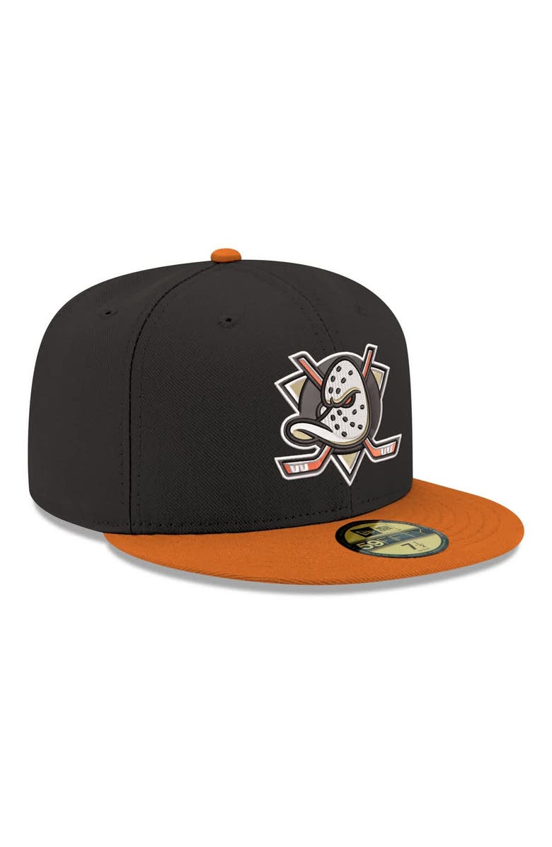New Era Men's New Era Black Anaheim Ducks Core Logo Two-Tone 59FIFTY Fitted Hat, Alternate, color, Black