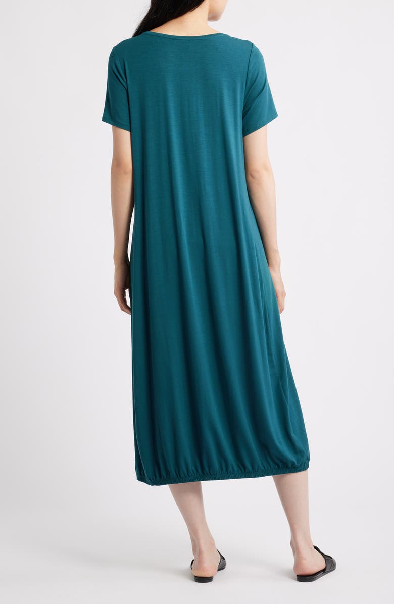 Eileen Fisher Stretch Jersey Lantern Shift Dress, Alternate, color, Aegean