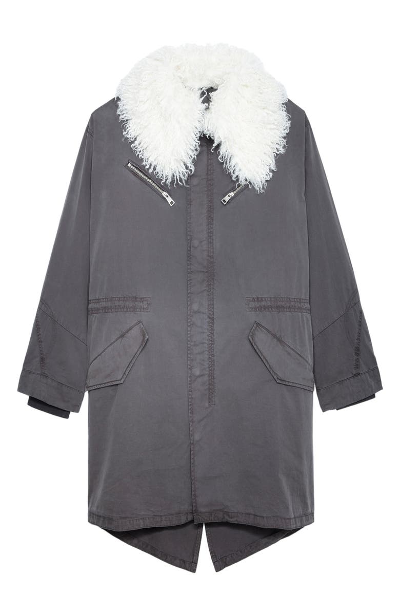 Zadig & Voltaire Kidea Quilted Jacket with Removable Faux Fur Collar, Alternate, color,