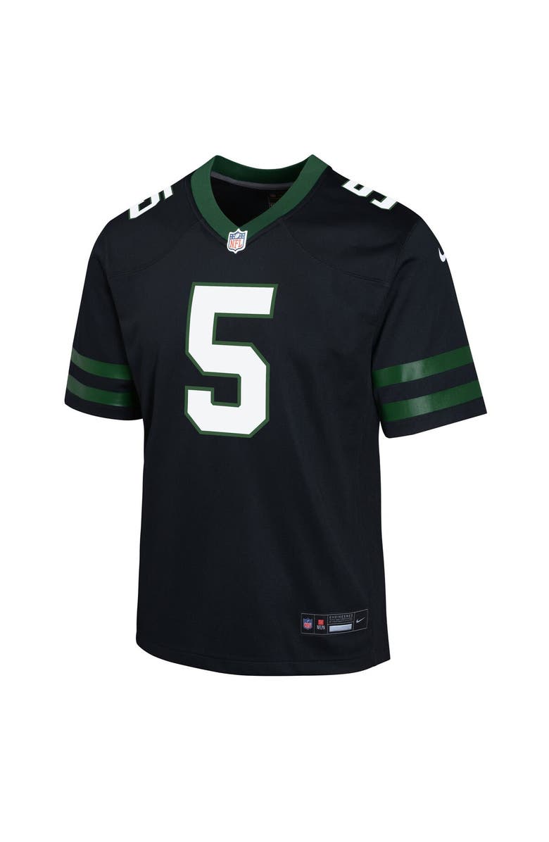 Nike Youth Nike Garrett Wilson Legacy Black New York Jets Alternate Game Jersey, Alternate, color, Black