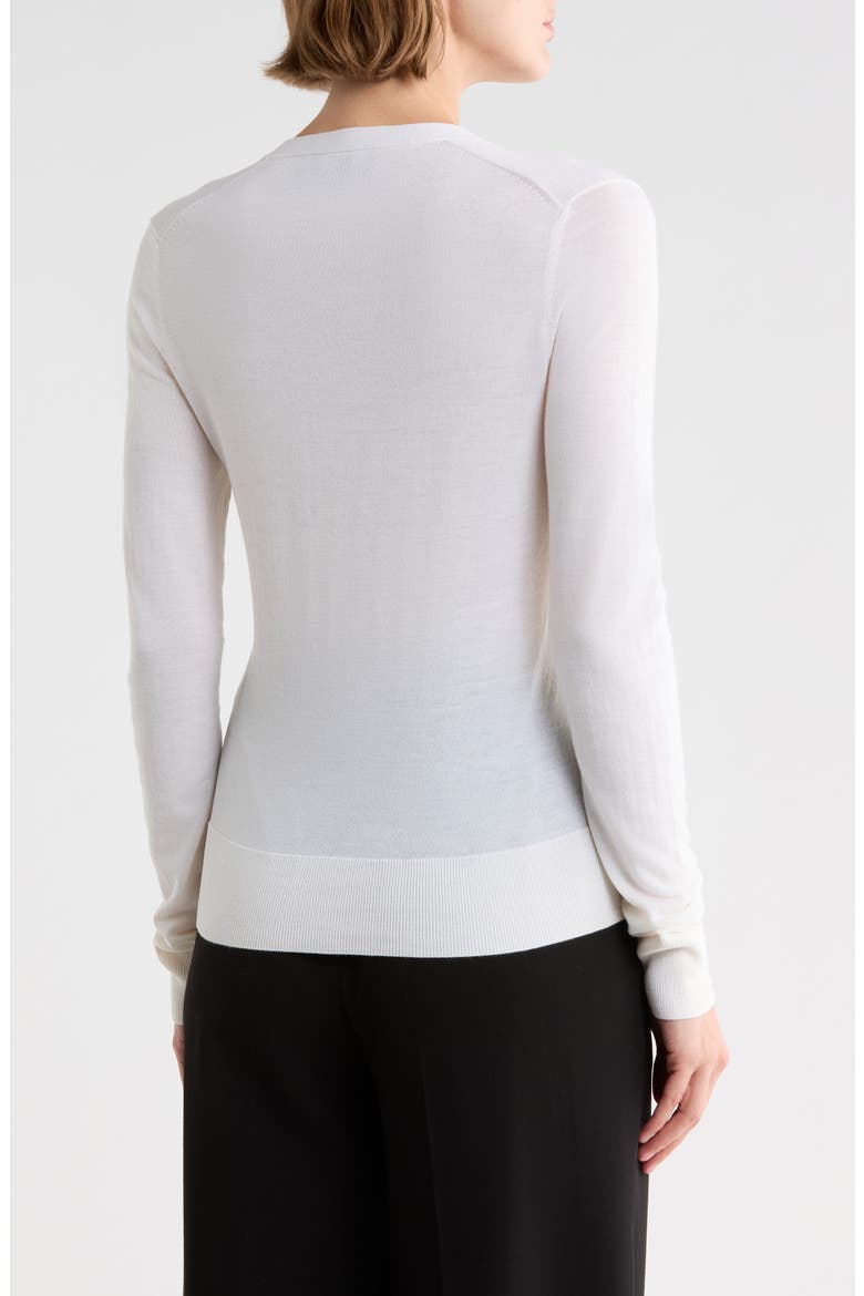 V-Neck Wool Cardigan, Alternate, color, ICE WHITE