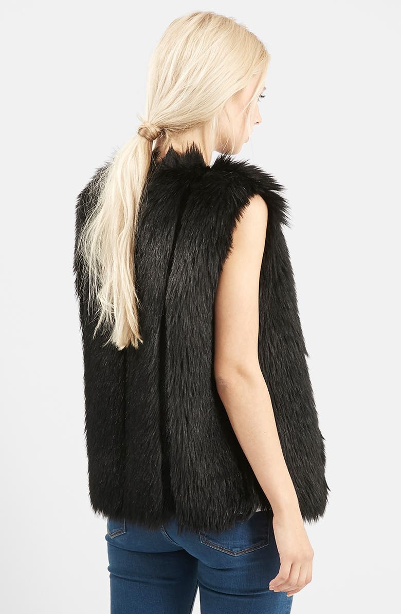 Topshop 'Leah' Faux Fur Vest, Alternate, color,