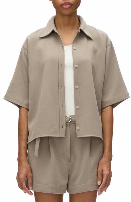 Boxy Short Sleeve Wool Shirt