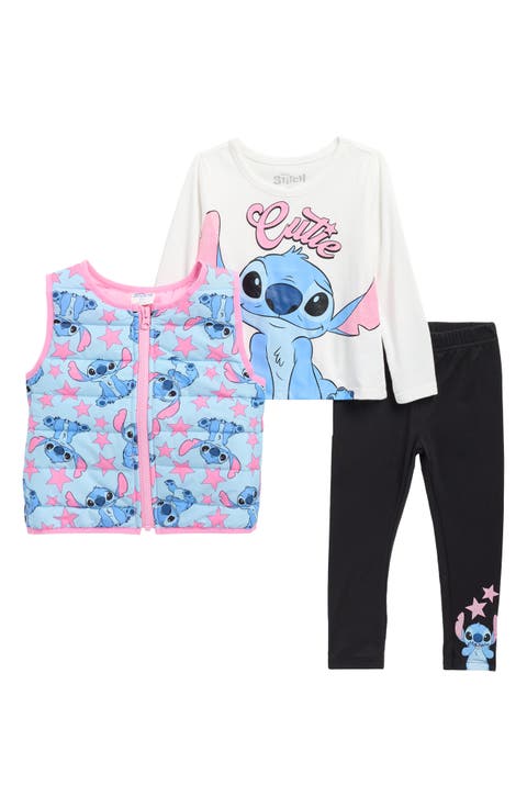 Kids' Stitch T-Shirt, Vest & Leggings Set (Toddler & Little Kid)