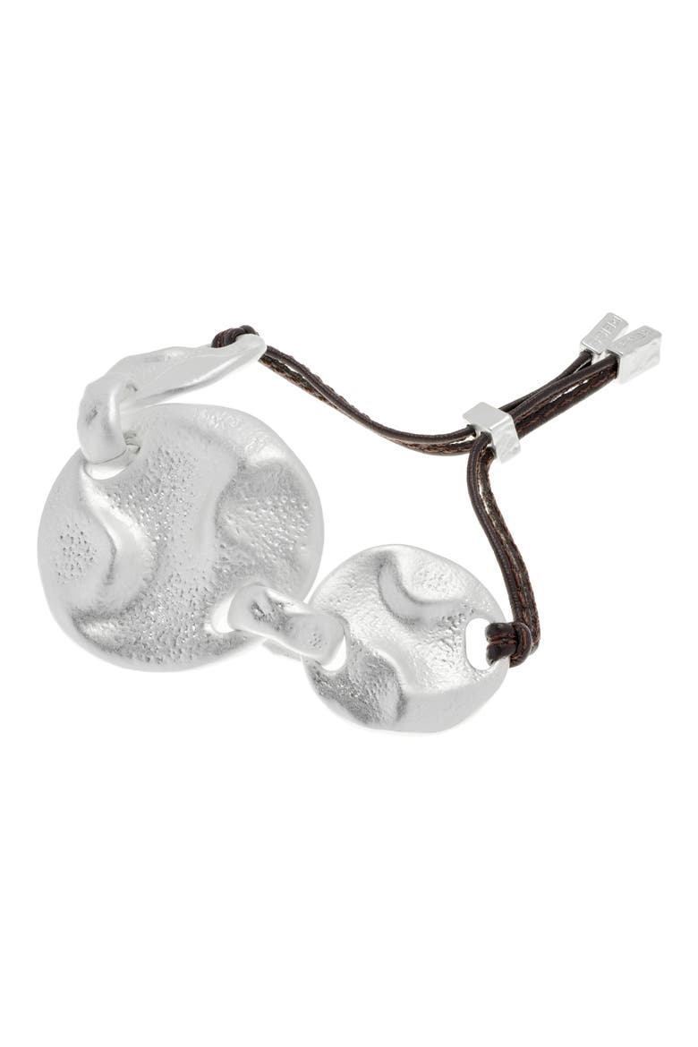 Ona Leather Cord Bracelet, Alternate, color, SILVER TONE / BROWN