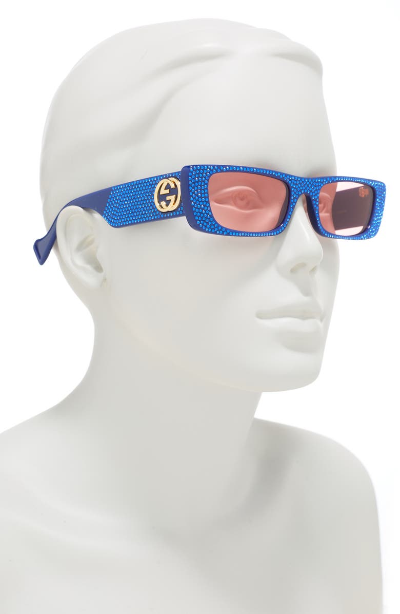 Gucci 57mm Rectangle Sunglasses, Alternate, color,