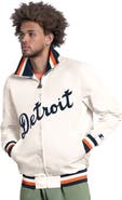 STARTER Men's Starter White Detroit Tigers The Captain Cooperstown Logo Full-Zip Varsity Jacket